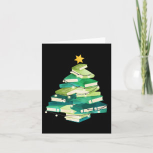 Carte Joyeux Bookmas Livres Sapin Amusement Lecteur Ch