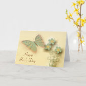 Carte Joyeux Boss Day avec papillon et fleurs (Fleur jaune)