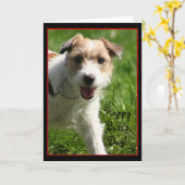 Carte Joyeux Boss Day Jack Russell (Fleur jaune)