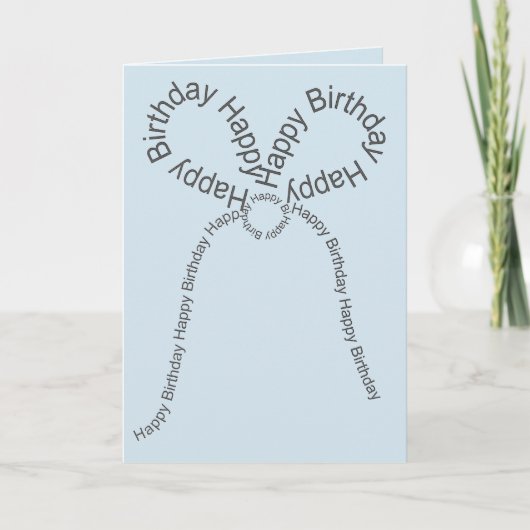 Carte Joyeux Bow d'anniversaire en bleu (Devant)
