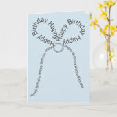 Carte Joyeux Bow d'anniversaire en bleu (Fleur jaune)
