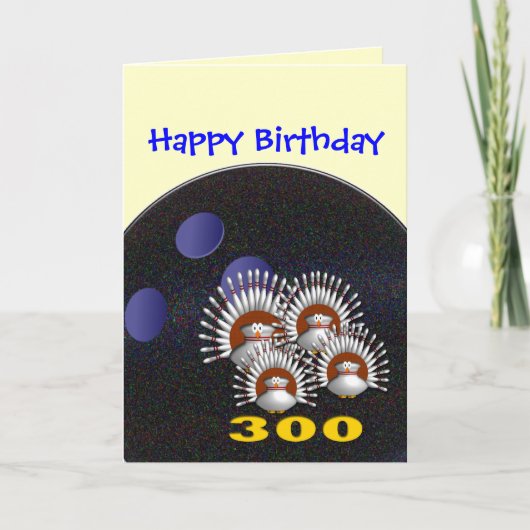 Carte Joyeux Bowling Anniversaire (Devant)