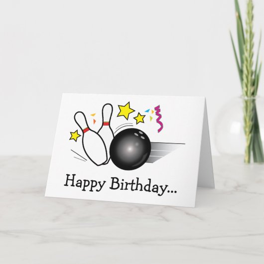 Carte Joyeux bowling d'anniversaire de toute la bande (Devant)