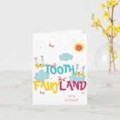 Carte Joyeux Bright Tooth Fairy Land Sparkly Magique Fun (Fleur jaune)