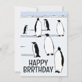 Carte Joyeux BRRthday Penguin Cool d'anniversaire d'hive (Devant)