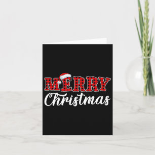 Carte Joyeux Buffalo de Noël Plaid Red Père Noël Family