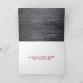 Carte Joyeux buffle de vacances plaid sur le bois gris (Intérieur)