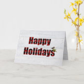 Carte Joyeux buffle plaid et oiseau (Fleur jaune)