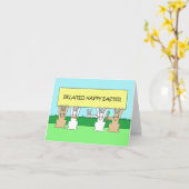 Carte Joyeux Bunnies de Pâques (Fleur jaune)