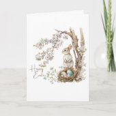 Carte Joyeux Bunny de Pâques aquarelle (Devant)