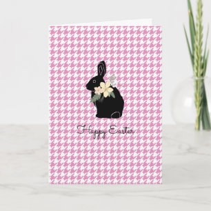 Carte Joyeux Bunny de Pâques Fleurs de silhouette Hounds