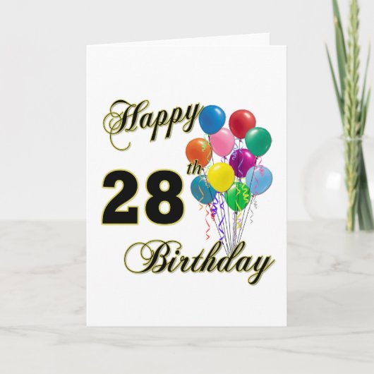 Carte Joyeux cadeau d'anniversaire de 28e anniversaire a (Devant)