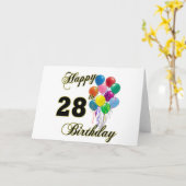 Carte Joyeux cadeau d'anniversaire de 28e anniversaire a (Fleur jaune)