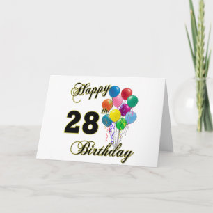 Carte Joyeux cadeau d'anniversaire de 28e anniversaire a