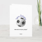 Carte Joyeux cadeau d'anniversaire de football (Dos)