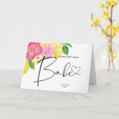 Carte Joyeux cadeau d'anniversaire pour bébé pour femme (Fleur jaune)