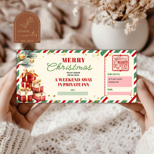 Carte Joyeux cadeau de fin de semaine de Noël