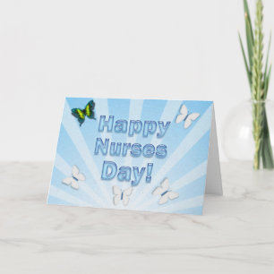 Carte Joyeux cadeau de jour aux infirmières Papillons co