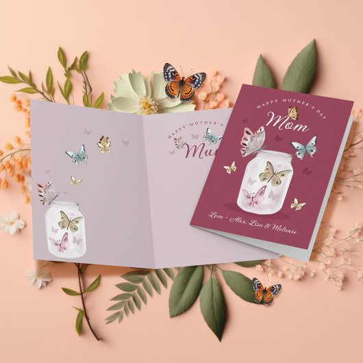 Carte Joyeux cadeau de la fête des mères maman Aquarelle