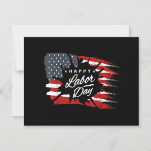 Carte Joyeux cadeau de la fête du travail drapeau améric