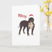 Carte Joyeux cadeau de Noël de casquette de Père Noël de (Fleur jaune)