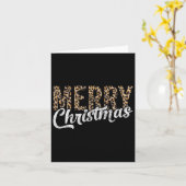 Carte Joyeux cadeau de Noël famille Noël Noël Leopard Bu (Fleur jaune)