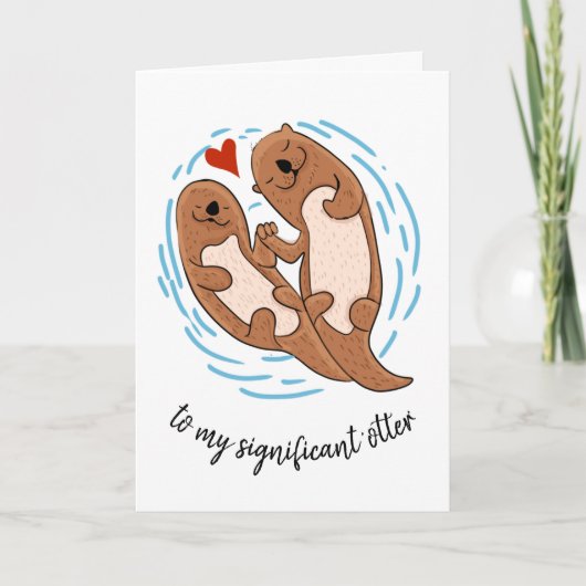 Carte joyeux cadeau de Noël pour femme mariée loutre (Devant)