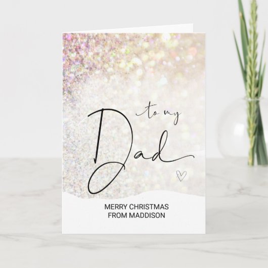 Carte Joyeux cadeau de voeux de Noël pour papa de fille (Devant)