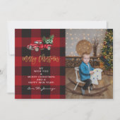 Carte Joyeux Camion de Noël & Buffalo Check Photo V (Devant)