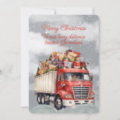 Carte Joyeux Camion longue distance de Noël Grandson (Devant)