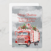 Carte Joyeux Camion longue distance de Noël Grandson (Devant / Derrière)