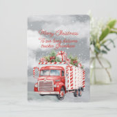 Carte Joyeux Camion longue distance de Noël Grandson (Debout devant)