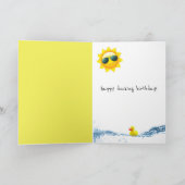 Carte Joyeux Canard Jaune Anniversaire En Lunettes De So (Intérieur)