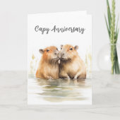 Carte Joyeux Capy Anniversaire Capabara Amour (Devant)