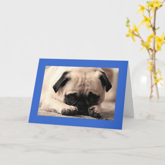 Carte Joyeux Carlin d'anniversaire Chien Chien Chien Chi (Fleur jaune)