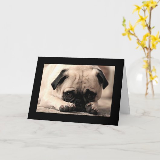 Carte Joyeux Carlin d'anniversaire Chien Chien Chien Chi (Fleur jaune)