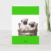 Carte Joyeux Carlin d'anniversaire Chiens de marionnette (Dos)