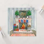 Carte Joyeux Carré de Noël (Devant/Arrière en situation)