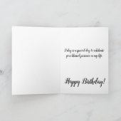 Carte Joyeux casquette d'anniversaire noir et blanc zèbr (Intérieur)