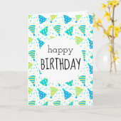 Carte Joyeux Casquettes du Blue Party d'anniversaire (Fleur jaune)