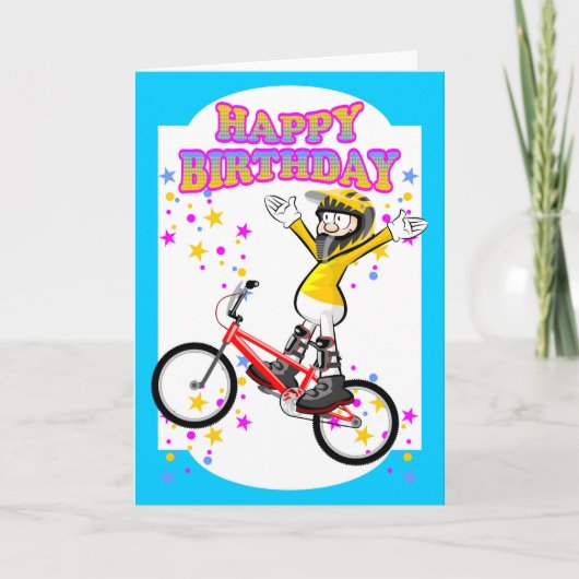 Carte Joyeux cavalier d'anniversaire, courageux et (Devant)