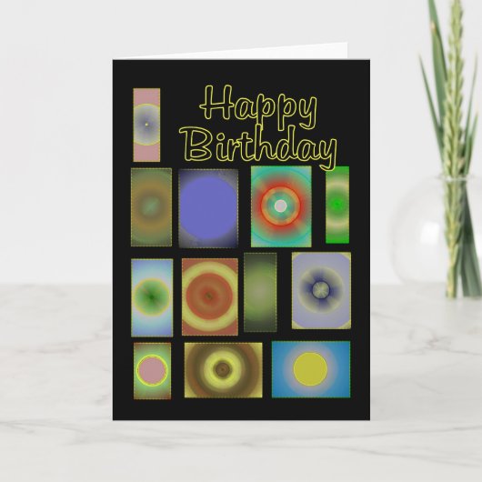 Carte Joyeux Cercles de Patchwork Birthdsy (Devant)