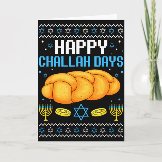 Carte Joyeux Challah Days Noël Ugly Hanukkah  (Devant)