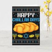 Carte Joyeux Challah Days Noël Ugly Hanukkah  (Fleur jaune)