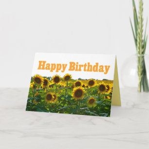 Carte Joyeux champ de tournesol d'anniversaire
