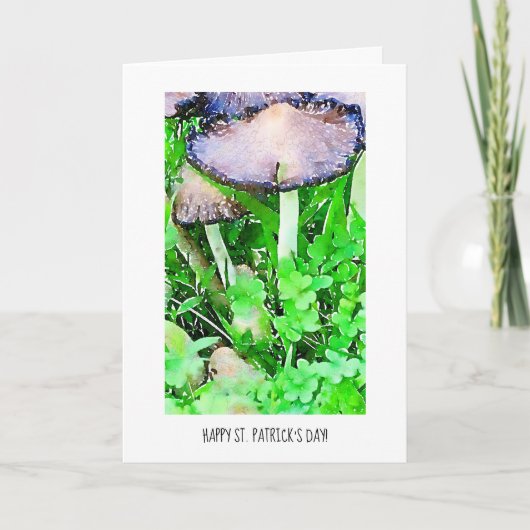 Carte Joyeux champignons de la Saint-Patrick et trèfle v (Devant)