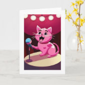 Carte Joyeux Chat d'anniversaire (Fleur jaune)