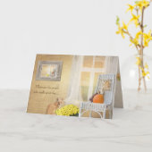 Carte joyeux chat d'anniversaire avec citrouille d'autom (Fleur jaune)