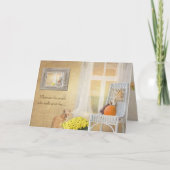 Carte joyeux chat d'anniversaire avec citrouille d'autom (Devant)