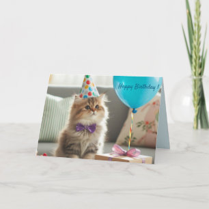 Carte Joyeux Chat Kitty Anniversaire
